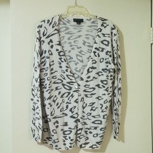 Cheetah Cardigan White and Gray